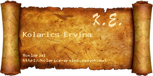 Kolarics Ervina névjegykártya